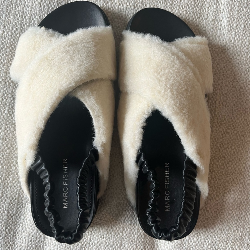 Marc Fisher shearling sandals